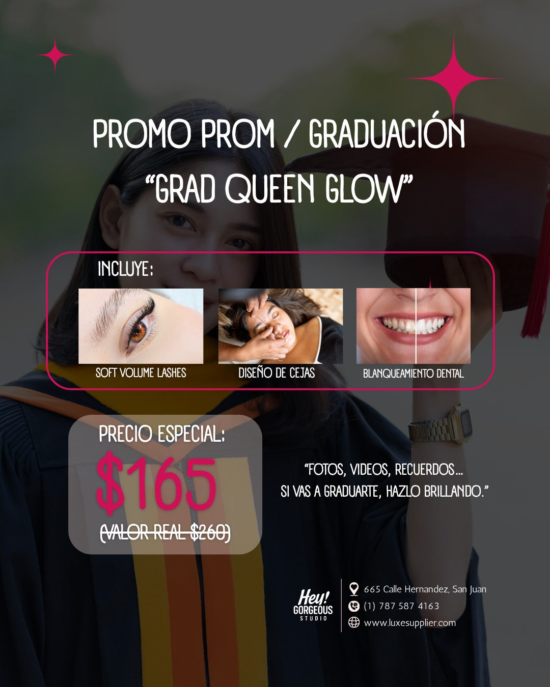 Grad Queen Glow – Promo Prom / Graduación (Service)